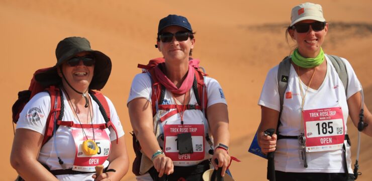 Amélie et ses coéquipières pour le Rose Trip Maroc.