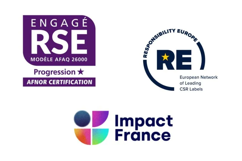 labels Engagé RSE, Responsibility Europe et Mouvement Impact France