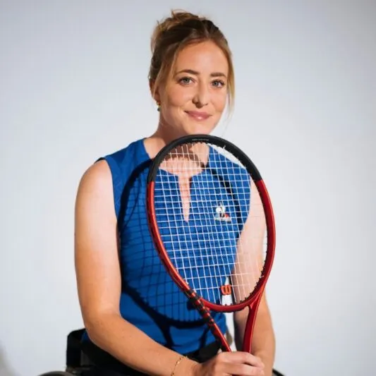 Charlotte Fairbank en tennis fauteuil