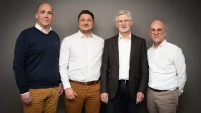 Pierre Agaesse, cofondateur d'Amure Conseil et les membres de la direction TGS France