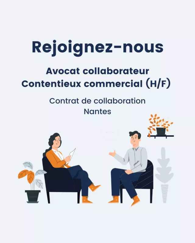 🔍 Nous recrutons à #Nantes !
Avocat Collaborateur - Contentieux Commercial (H/F)Notre cabinet recherche un(e) Avocat(e) en Contentieux Commercial avec 5 années d'expérience pour intégrer notre équipe nantaise composée d'une dizaine d'avocats.📍 Lieu : Nantes
📅 Prise de poste : dès que possible
⚖️ Statut : collaboration libéraleVos missions :
• Prendre en charge des dossiers de contentieux commercial de manière autonome, de la rédaction des actes de procédure à la représentation en audience.
• Conseiller et assister nos clients dans le cadre de leurs litiges commerciaux, en élaborant des stratégies juridiques sur mesure.
• Assurer le suivi rigoureux des dossiers et des procédures, dans le respect des délais et des exigences de qualité.
• Collaborer avec les autres départements du cabinet, notamment en matière de médiation et de résolution amiable des conflits.
• Participer activement à la réflexion stratégique sur les contentieux complexes en lien direct avec l’associée responsable Camille Viaud Le Polles.
• Représenter vos clients devant les juridictions civiles et commerciales et les assister devant les différentes autorités et commissions.Pourquoi nous rejoindre ?
➡️ Un environnement exigeant mais bienveillant
➡️ Une équipe dynamique et soudée
➡️ Des dossiers stimulants👉 Prêt(e) à relever le défi ? Postulez dès maintenant via notre lien en bio.#Recrutement #Avocat #ContentieuxCommercial #DroitDesAffaires #TGSFranceAvocats #WeAreTGS